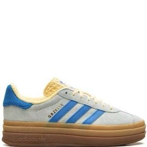 Adidas Gazelle Light Gray and Blue Sneakers